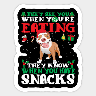 Christmas Dog Eating Snacks Sticker